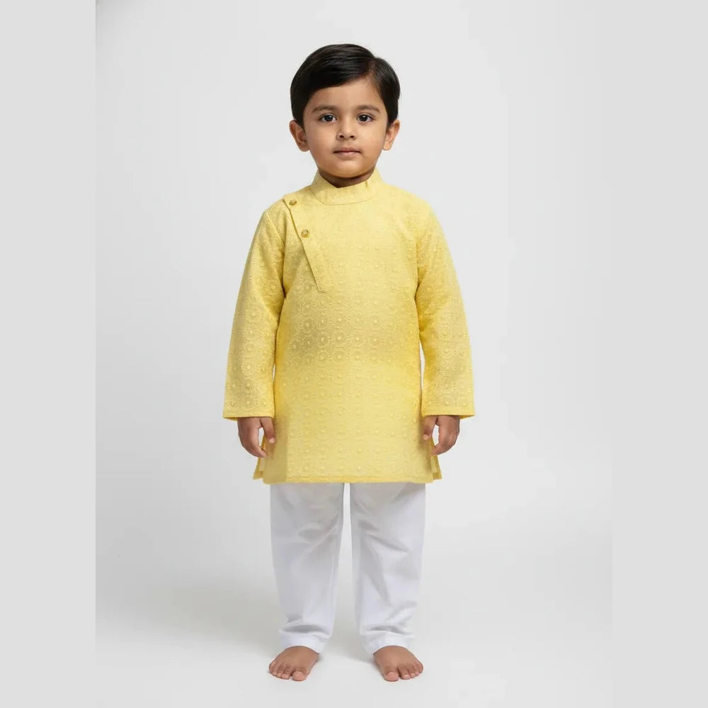 Boys Kurta Pajama in Yellow KP196